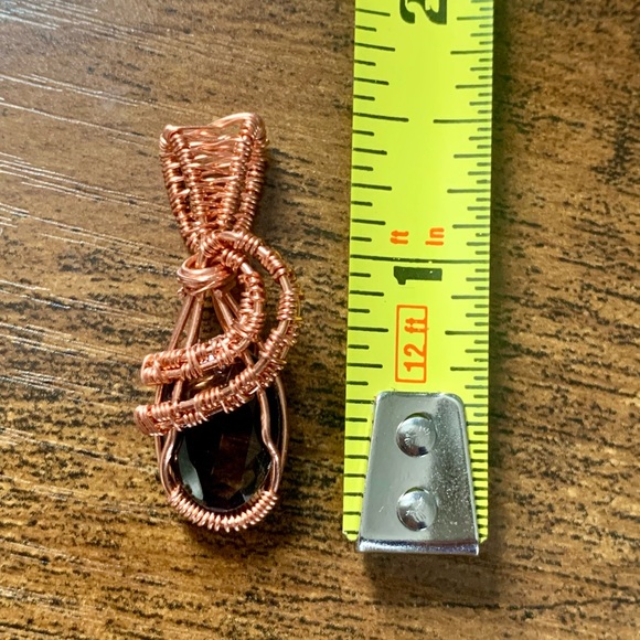 Handcrafted Copper Wire Wrapped Faceted Smokey Quartz-NWT - Picture 3 of 7